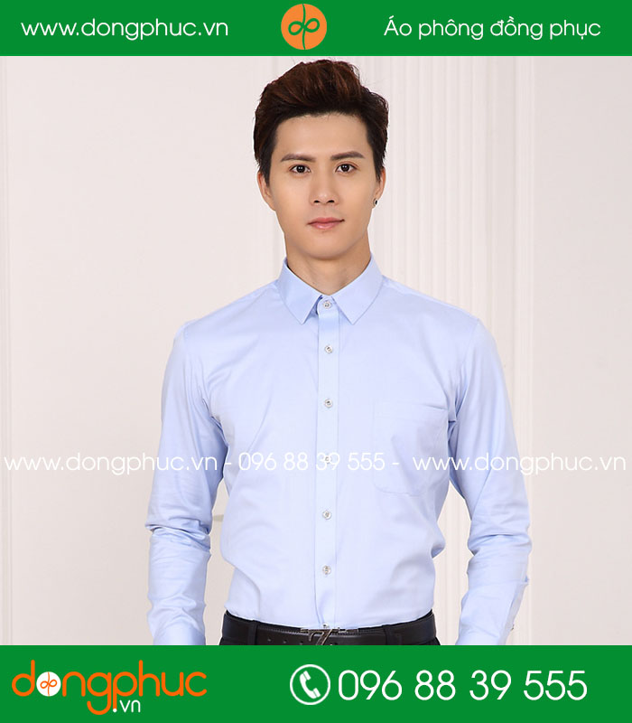 Đồng phục áo sơ mi màu xanh dương